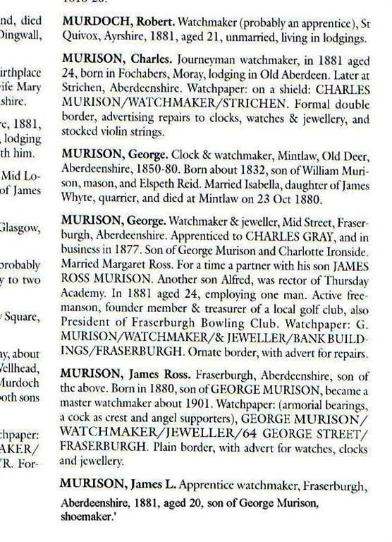 Extract from book on Scottish watchmakers.